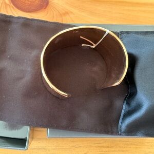 Calvin Klein Gold and Brown Men's Cuff Bracelet